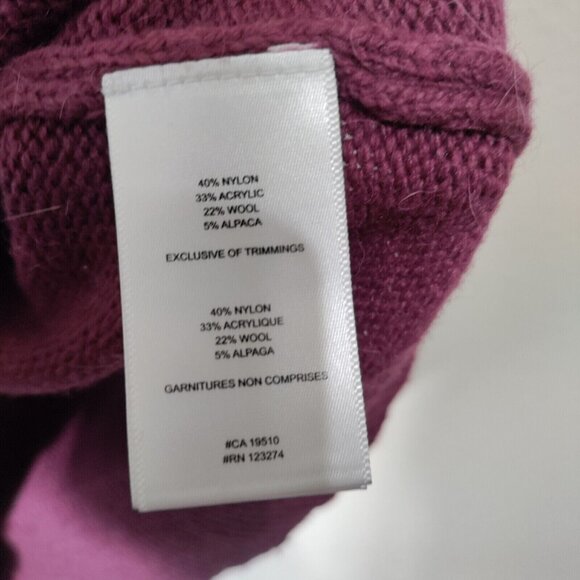 Lole‎ Dark Pink Sweater Size Large Nylon, Acrylic, Wool And Alpaca - Picture 4 of 9
